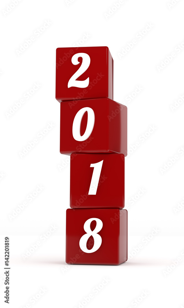 Red dices with 2018 Red dices with 2018