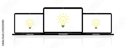 Laptop Banner - Idee - Glühbirne