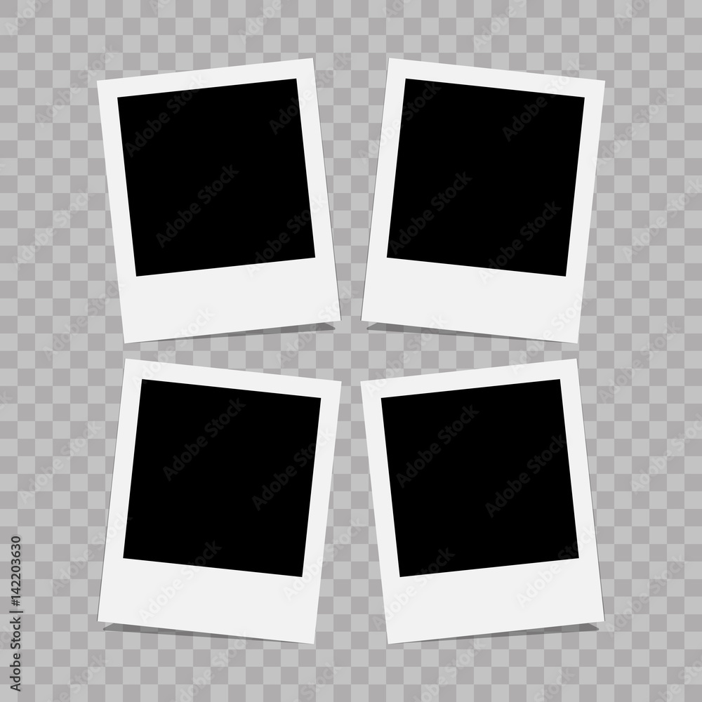 Retro realistic vector photo frame placed on transparent background. Template photo design. Retro realistic vector photo frame placed on transparent background. Template photo design.