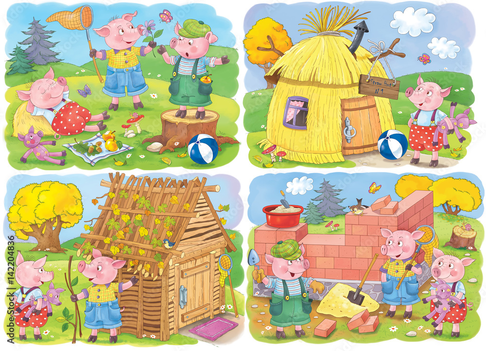 three little pigs characters printable