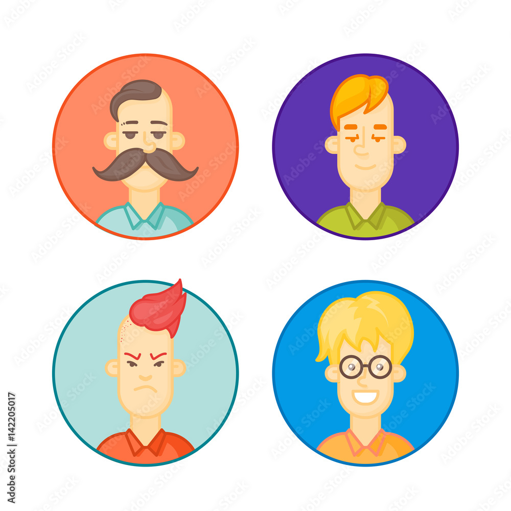 Circle icons set. People cartoon avatars collection. Circle icons set. People cartoon avatars collection.