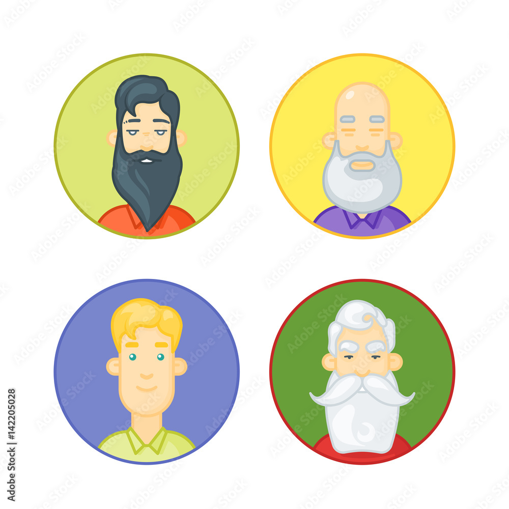 Circle icons set. People cartoon avatars collection. Circle icons set. People cartoon avatars collection.