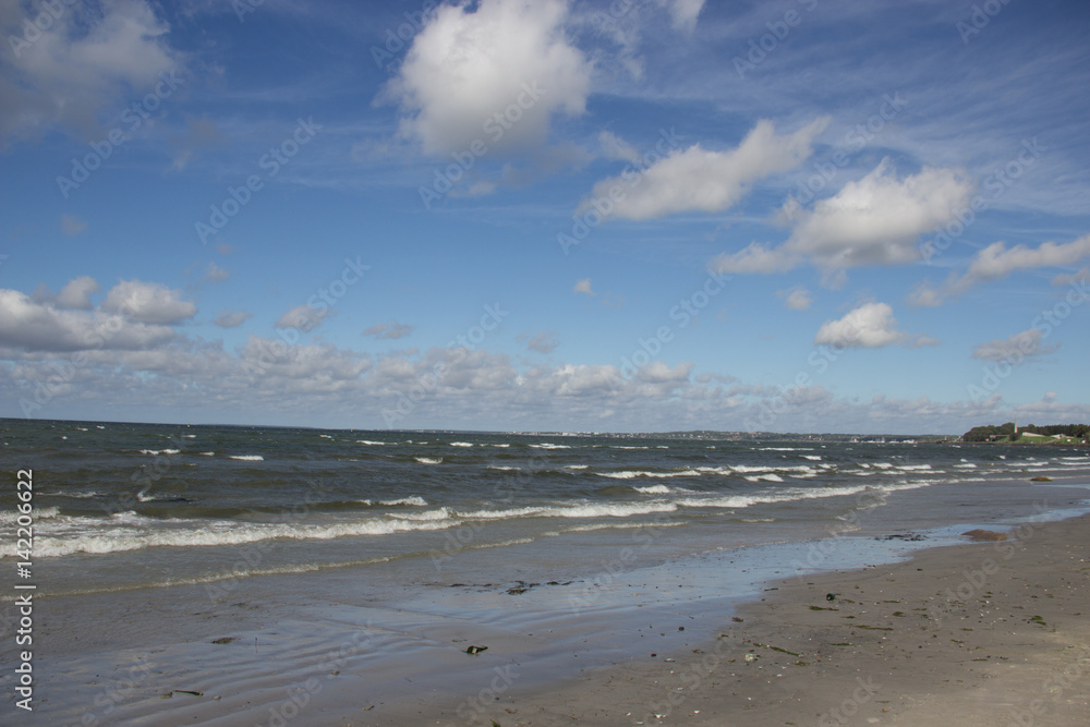Sea, waves, lambs on the waves, clouds, summer, blue Sea, waves, lambs on the waves, clouds, summer, blue