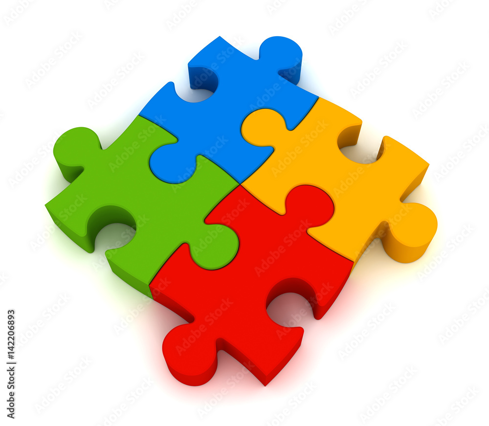 coloured puzzle 3d illustration coloured puzzle 3d illustration