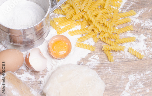 Ingredients for fresh pasta