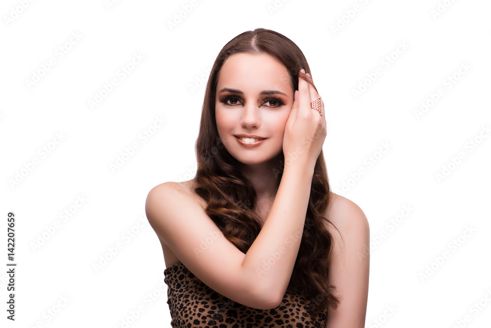 Young beautiful woman isolated on white background Young beautiful woman isolated on white background