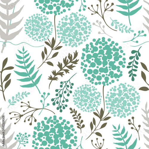 Abstract floral background Blue Green Color