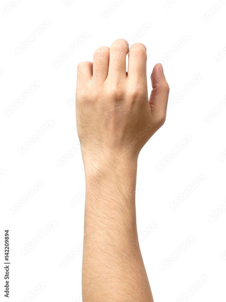 Man hand isolated. Hold, grab or catch Man hand isolated. Hold, grab or catch