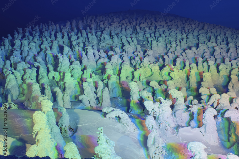Fototapeta premium Ice Monster in Zao 山形蔵王の樹氷ライトアップ