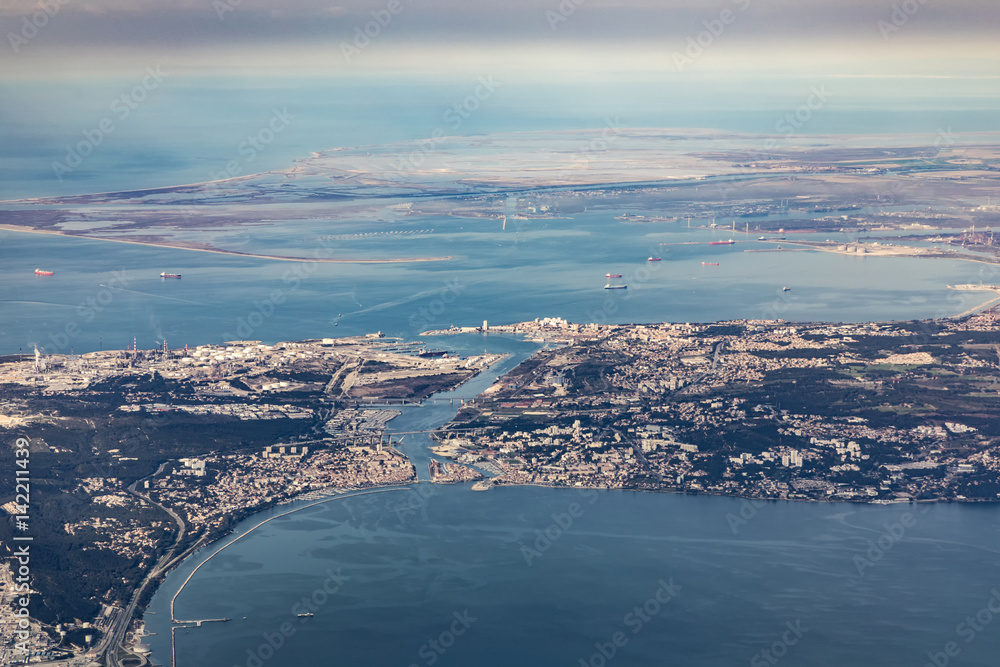 aerial of industrial area of Martigues near Marseilles aerial of industrial area of Martigues near Marseilles