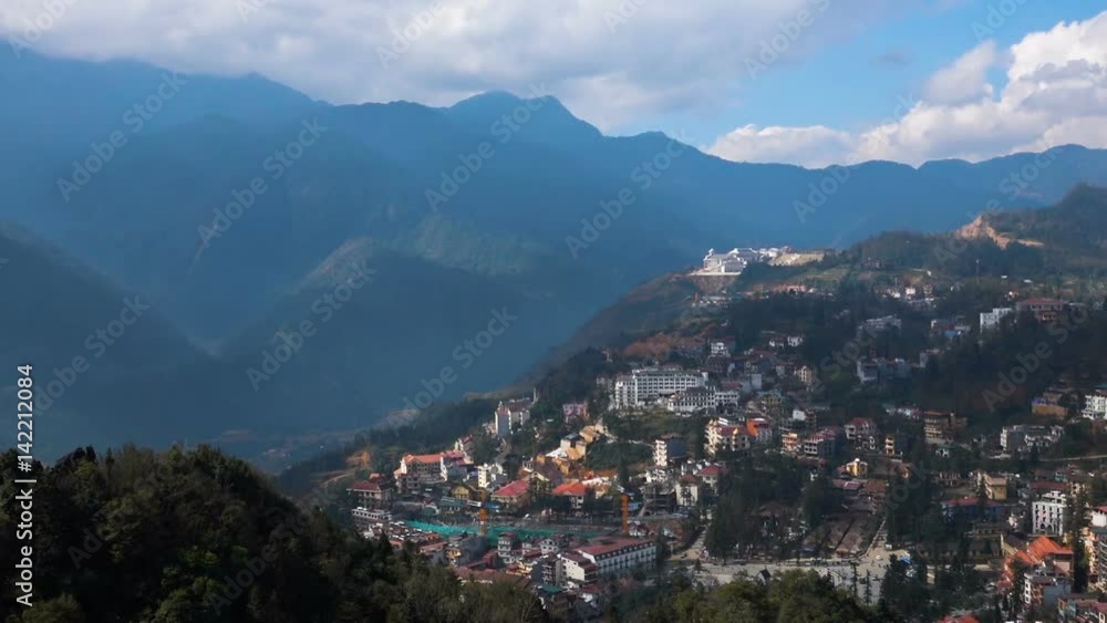 Beautiful views of Sa Pa town from the observation deck. Capital of Sa Pa District in Lao Cai Province in north-west Vietnam.
Beautiful views of Sa Pa town from the observation deck. Capital of Sa Pa District in Lao Cai Province in north-west Vietnam.