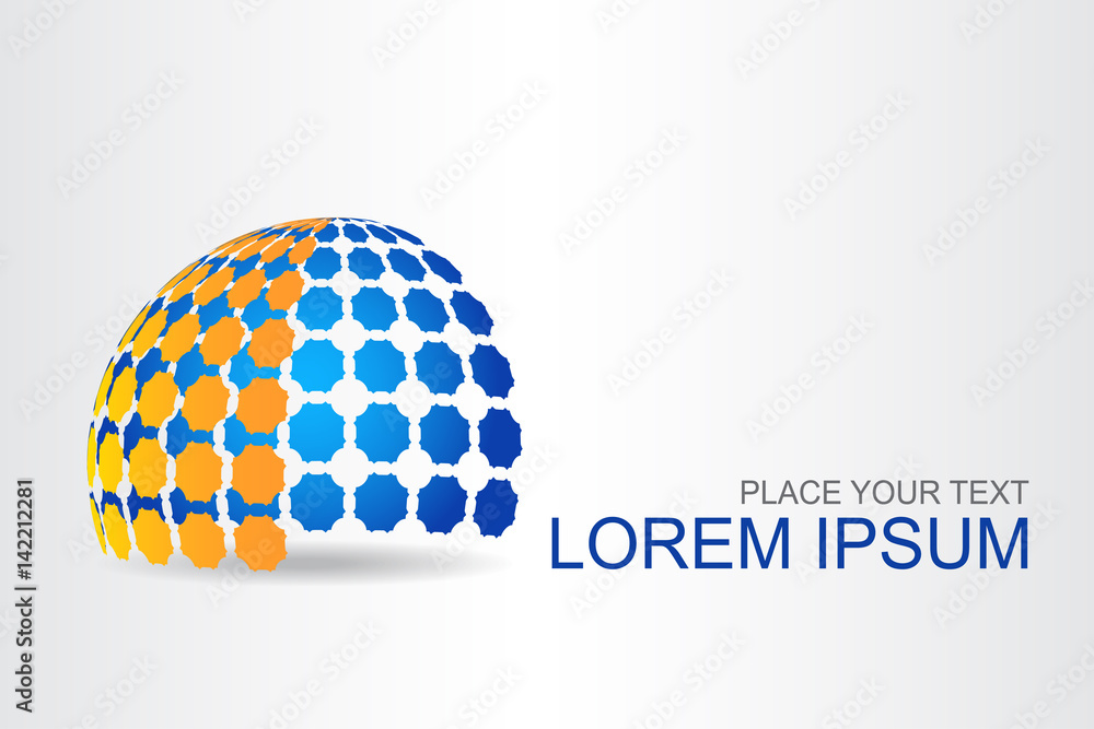 Logo stylized spherical surface with abstract shapes Logo stylized spherical surface with abstract shapes