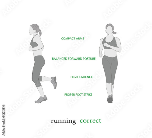 Woman running. Sport, getting rid of excess weight. healthy lifestyle. vector illustration.