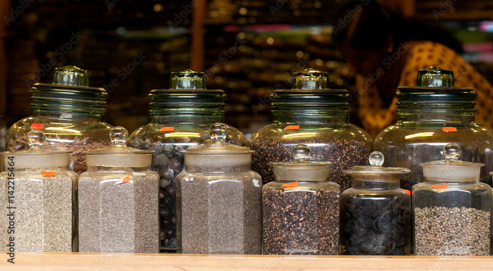 Tea and Spices in an Indian market in Fort Cochin, India Tea and Spices in an Indian market in Fort Cochin, India