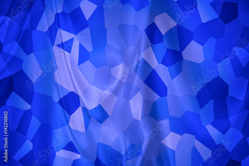Abstract blue mosaic curtain texture