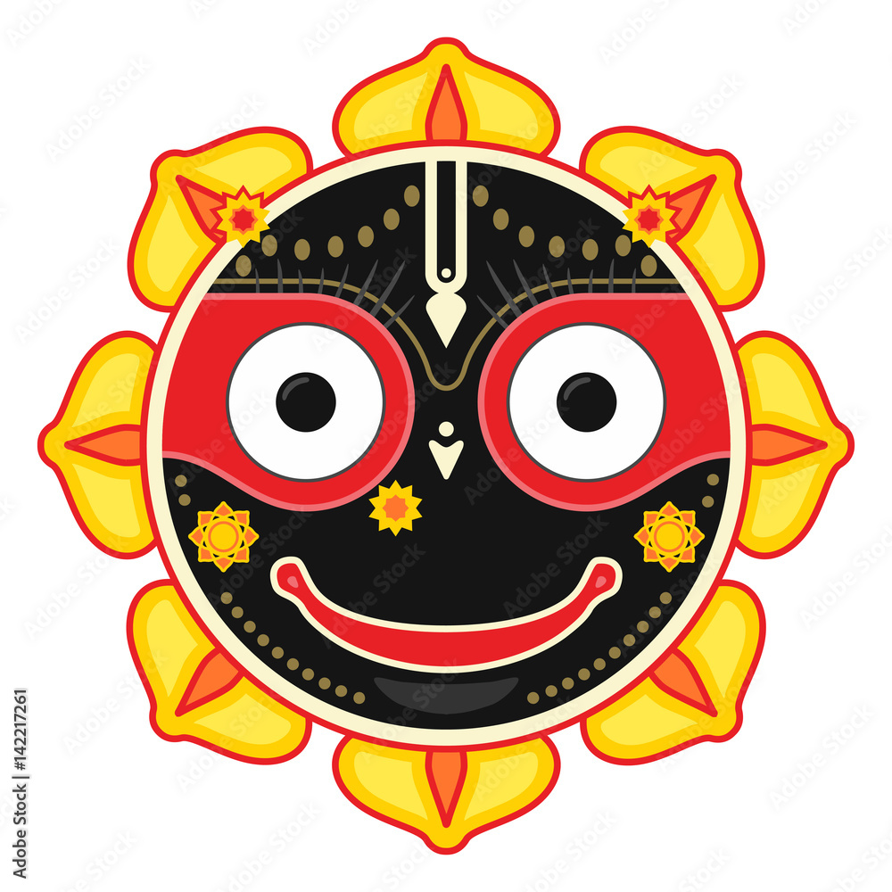 Vetor de Jagannath, Indian God of the Universe, Lord Jagannatha