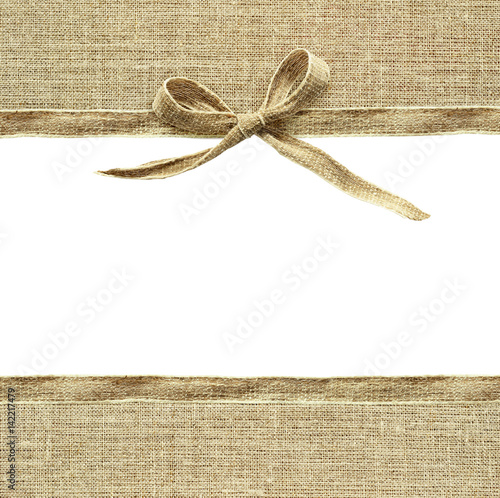 Beige canvas ribbon bow and...
