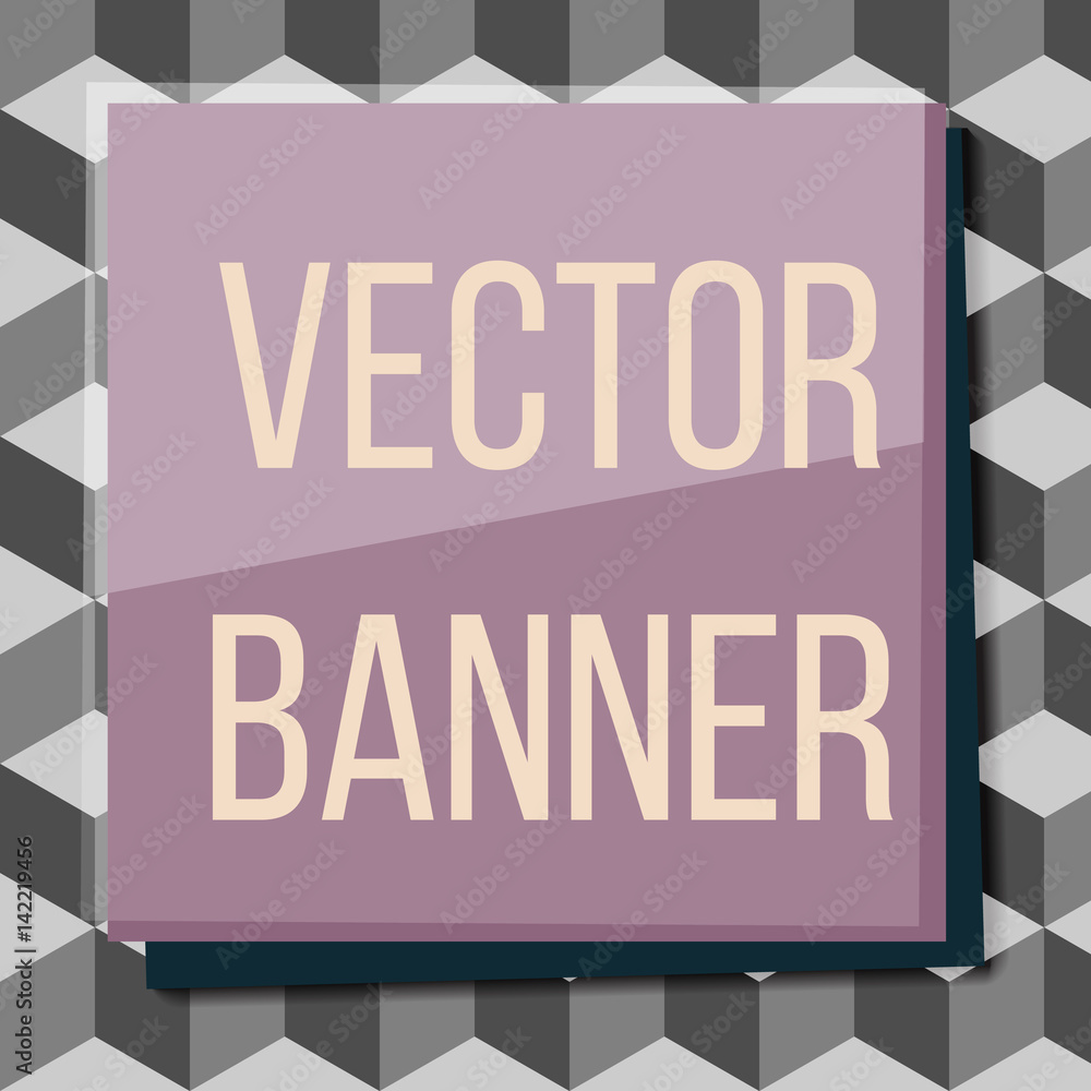 Abstract vector banner with square glass. Gray cubes Background. Vector. Abstract vector banner with square glass. Gray cubes Background. Vector.