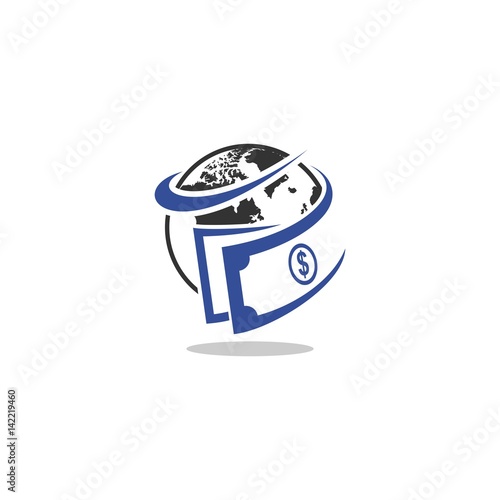 globe cash vector logo