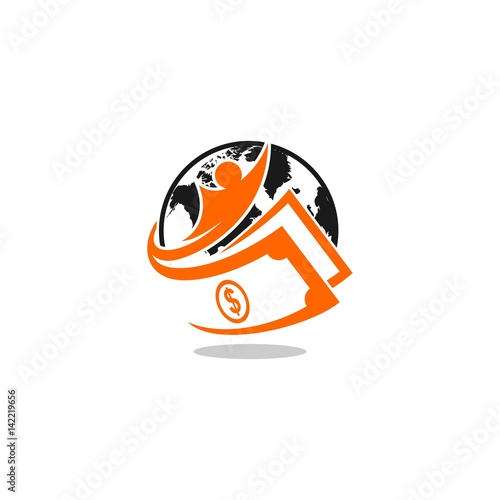 globe cash vector logo