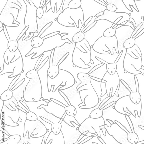Vector rabbit seamless pattern