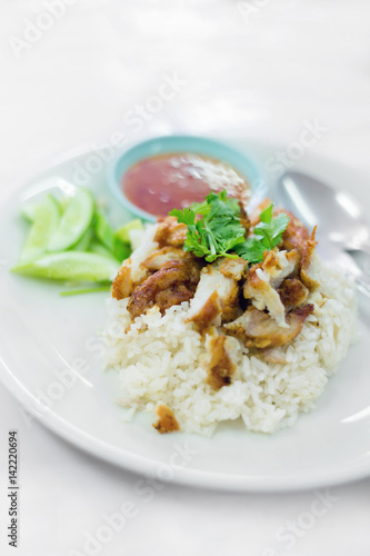 Thai crispy chicken with rice