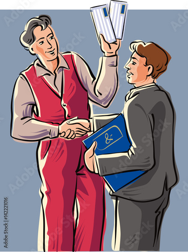 A representative with a client