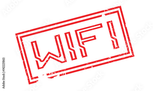 Wifi rubber stamp. Grunge design with dust scratches. Effects can be easily removed for a clean, crisp look. Color is easily changed.