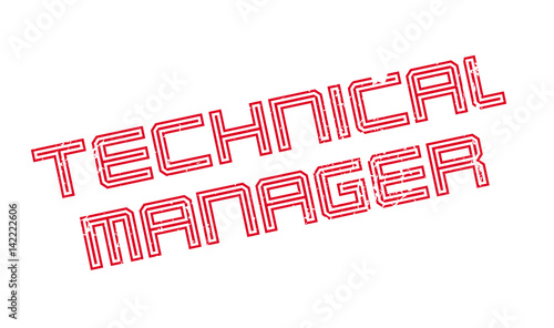 Technical Manager rubber stamp. Grunge design with dust scratches. Effects can be easily removed for a clean, crisp look. Color is easily changed.