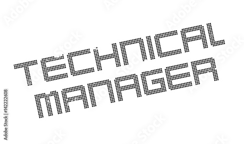 Technical Manager rubber stamp. Grunge design with dust scratches. Effects can be easily removed for a clean, crisp look. Color is easily changed.