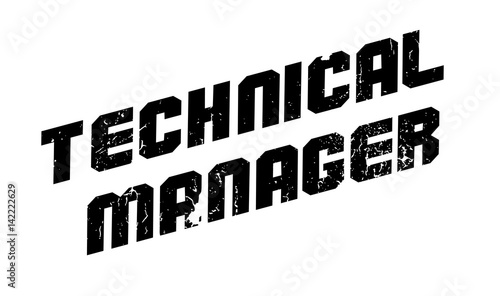 Technical Manager rubber stamp. Grunge design with dust scratches. Effects can be easily removed for a clean, crisp look. Color is easily changed.