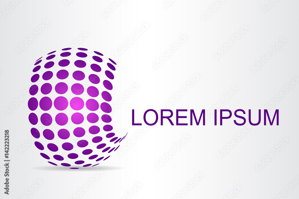 Logo stylized spherical surface with abstract shapes Logo stylized spherical surface with abstract shapes