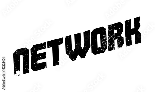 Network rubber stamp. Grunge design with dust scratches. Effects can be easily removed for a clean, crisp look. Color is easily changed.