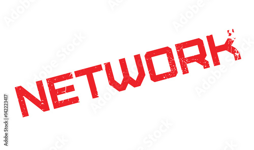 Network rubber stamp. Grunge design with dust scratches. Effects can be easily removed for a clean, crisp look. Color is easily changed.