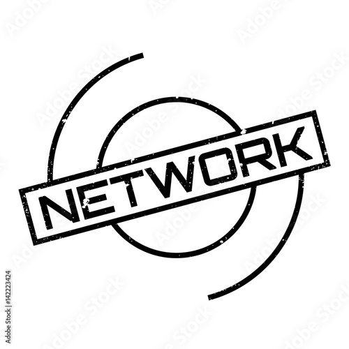 Network rubber stamp. Grunge design with dust scratches. Effects can be easily removed for a clean, crisp look. Color is easily changed.