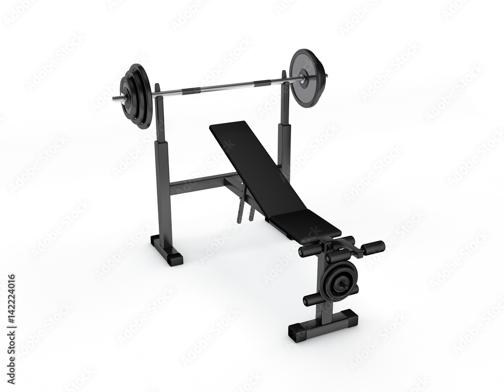 Exercise machine.Isolated on white background.3D rendering illustration. Exercise machine.Isolated on white background.3D rendering illustration.