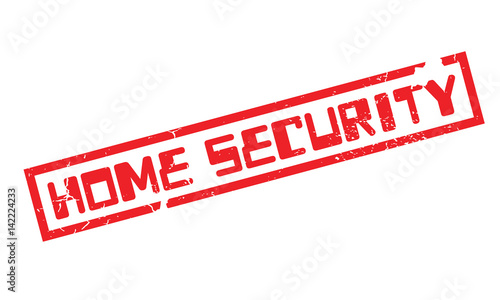 Home Security rubber stamp. Grunge design with dust scratches. Effects can be easily removed for a clean, crisp look. Color is easily changed.