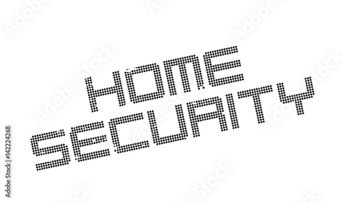 Home Security rubber stamp. Grunge design with dust scratches. Effects can be easily removed for a clean, crisp look. Color is easily changed.