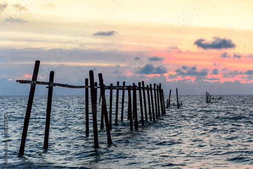 Old bridge in the sea