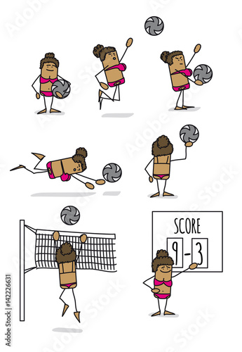 Personnage qui joue au volley ball 