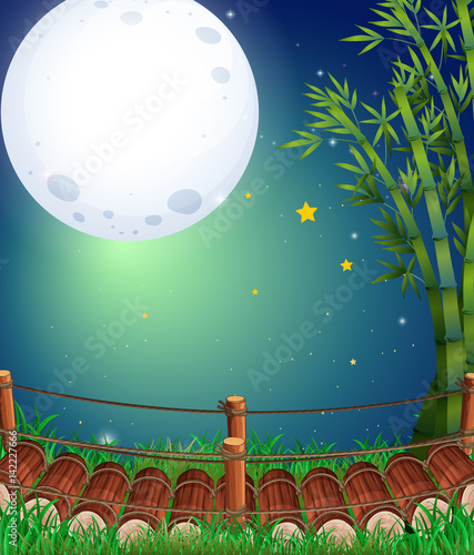 Scene with fullmoon in the sky