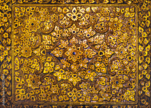 Photography Mosaic wall pattern exterior building in Thailand