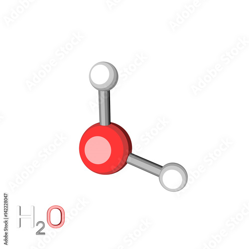 Water model molecule. Isola...