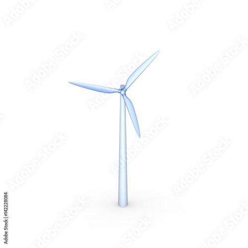 Wind turbin. Isolated on wh...