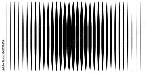 Vertical line halftone pattern with gradient effect. Template for backgrounds and stylized halftone textures. Black vector elements on white background.