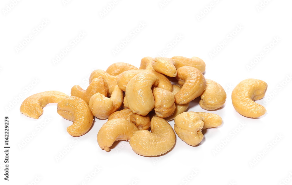 Unshelled roasted cashew nuts isolated on white background
Unshelled roasted cashew nuts isolated on white background