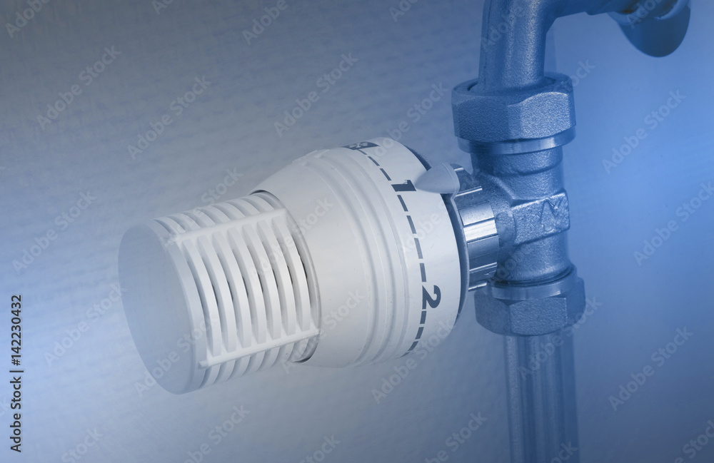 Temperature knob of heating radiator, used and dusty Temperature knob of heating radiator, used and dusty