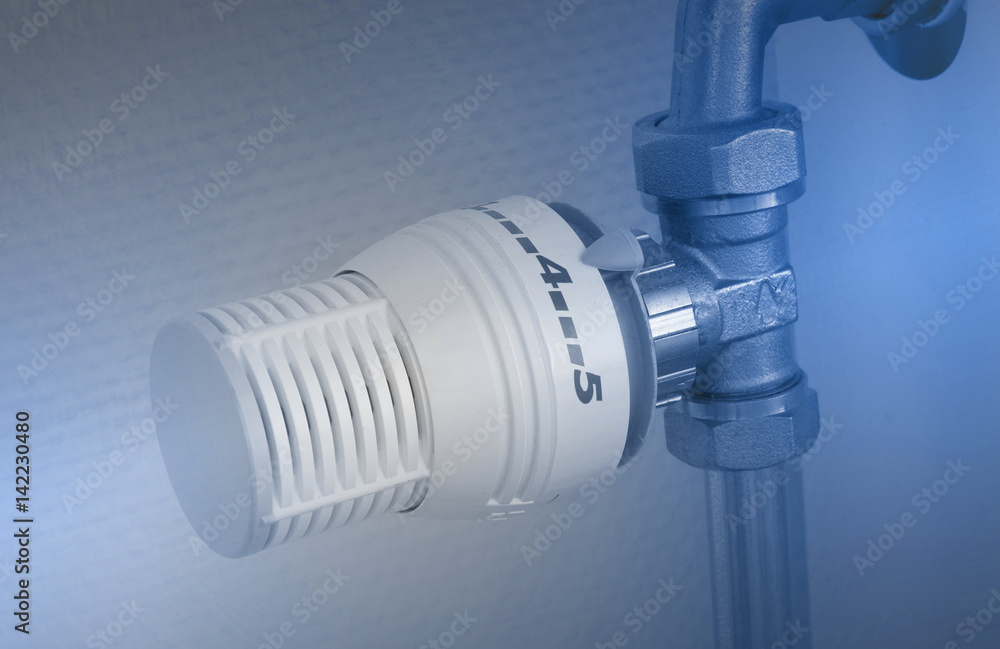 Temperature knob of heating radiator, used and dusty Temperature knob of heating radiator, used and dusty