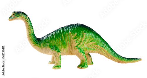 plastic dinosaur toy isolated on white background