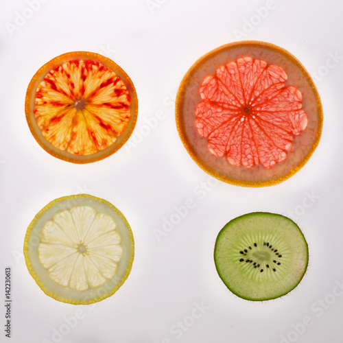 Slice of fruits composition